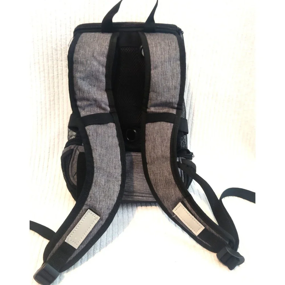 Pet Carrier Backpack Adjustable Shoulders Bag Breathable Mesh with Keychain bag